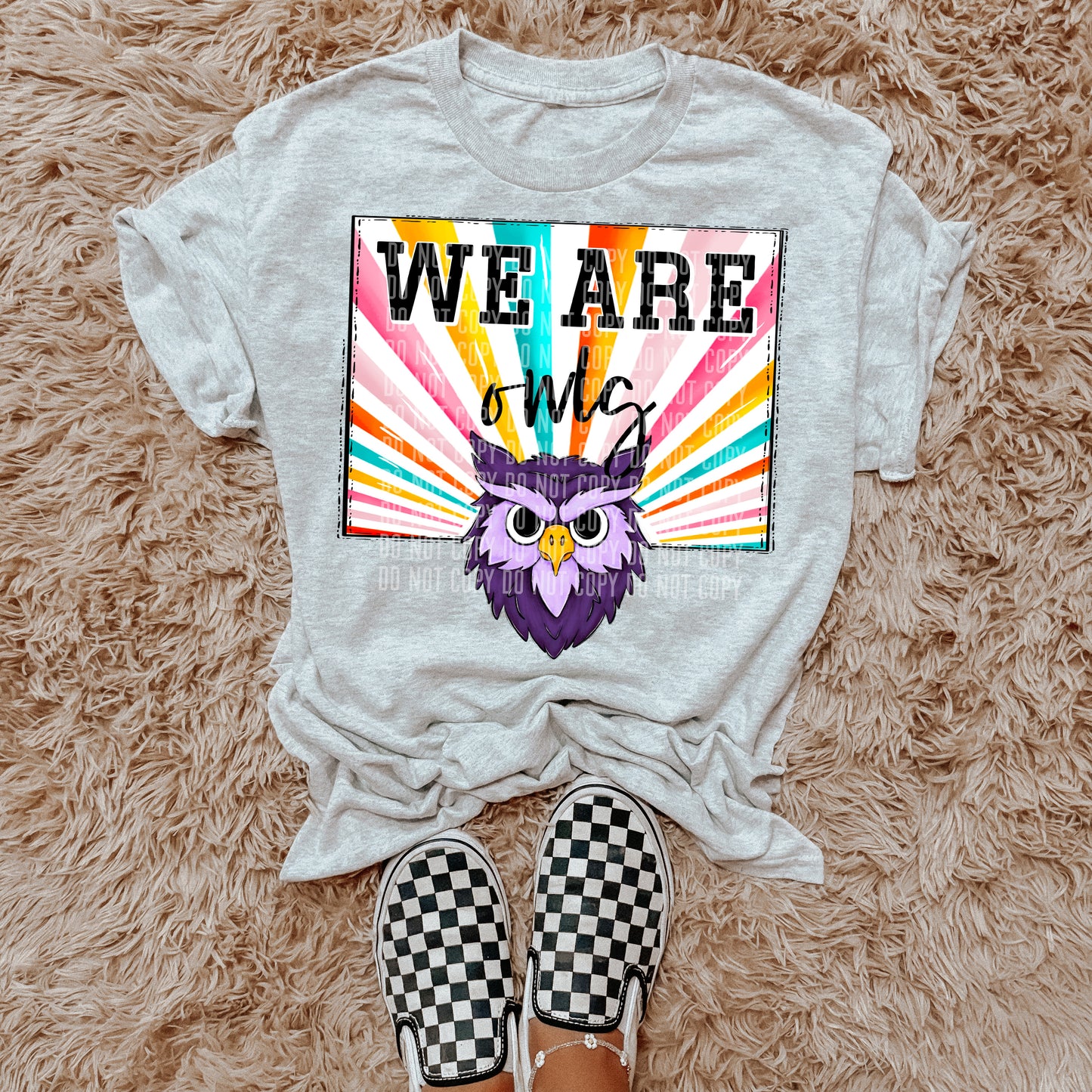 We Are Owls Purple Starburst Mascot DTF Transfer