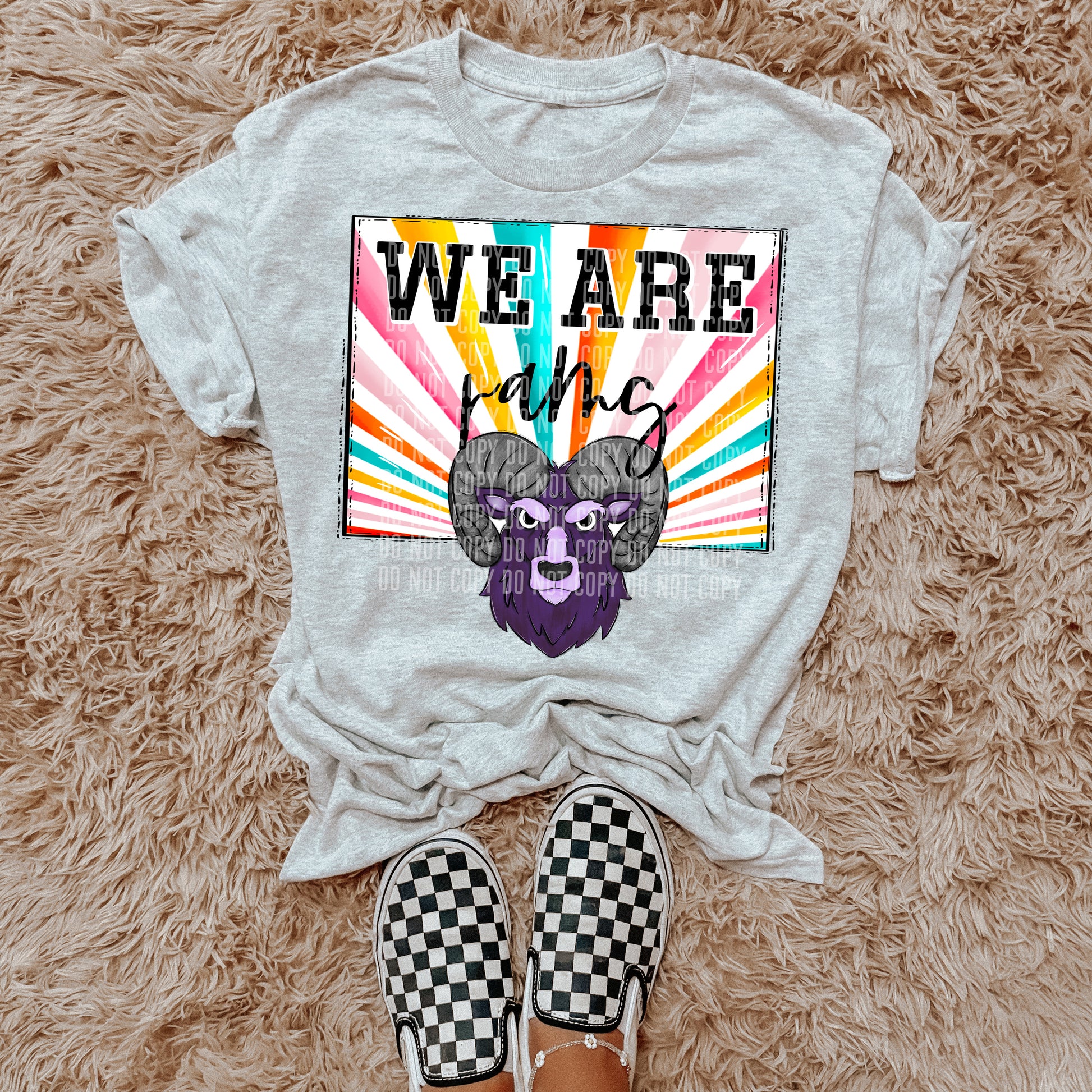 We Are Rams Purple Starburst Mascot DTF Transfer