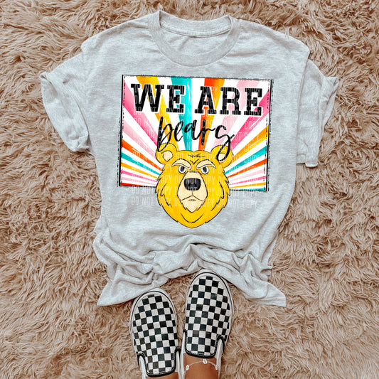 We Are Bears Yellow Starburst Mascot DTF Transfer