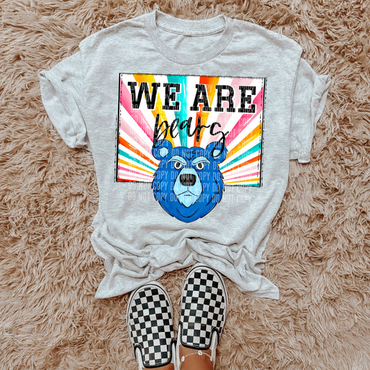 We Are Bears Blue Starburst Mascot DTF Transfer