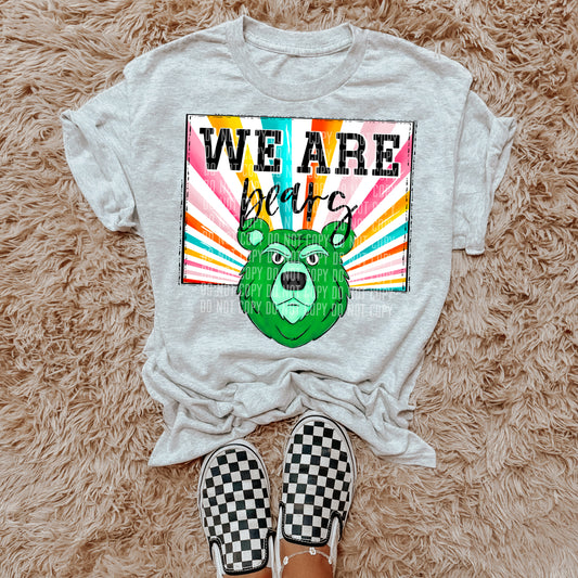 We Are Bears Green Starburst Mascot DTF Transfer