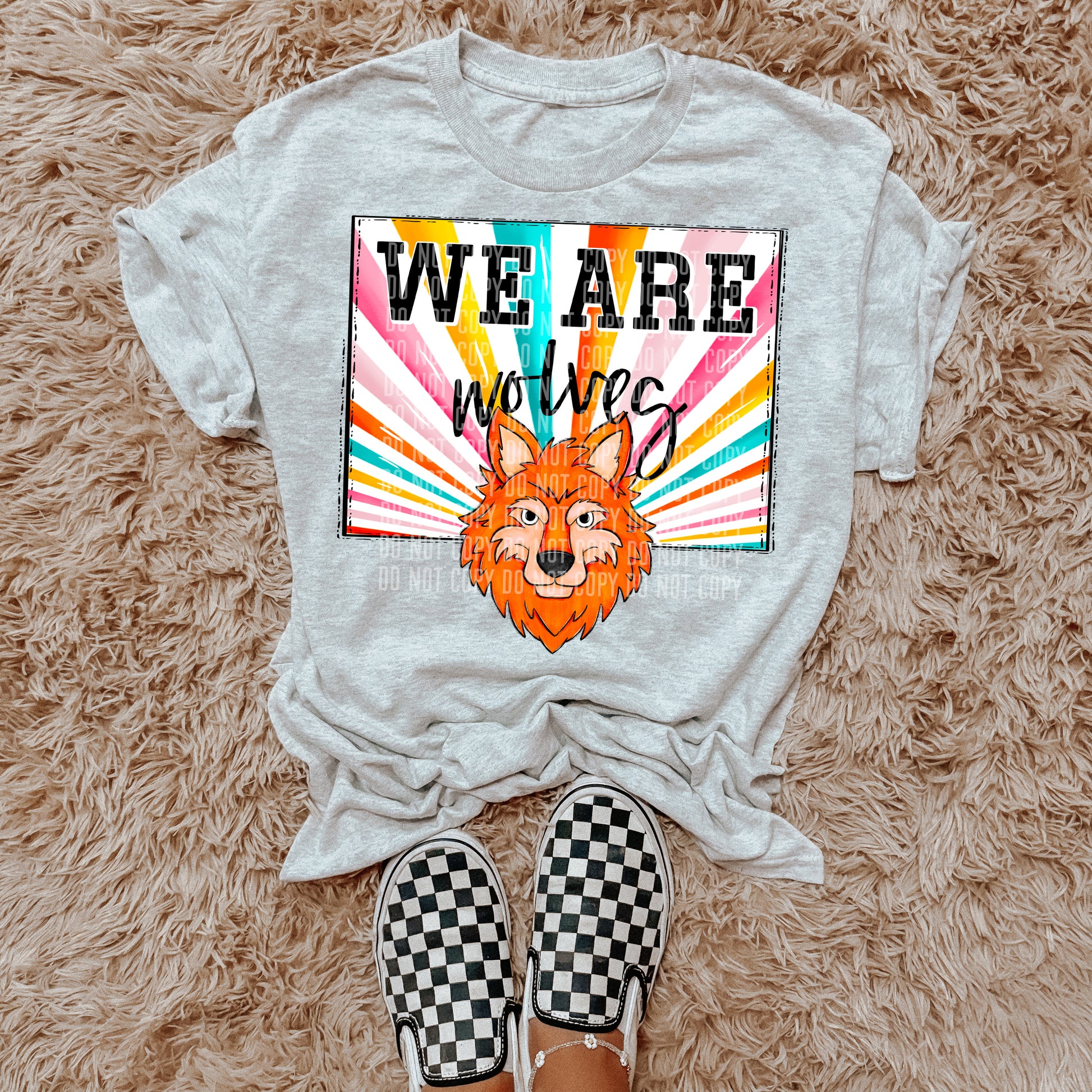 We Are Wolves Orange Starburst Mascot DTF Transfer