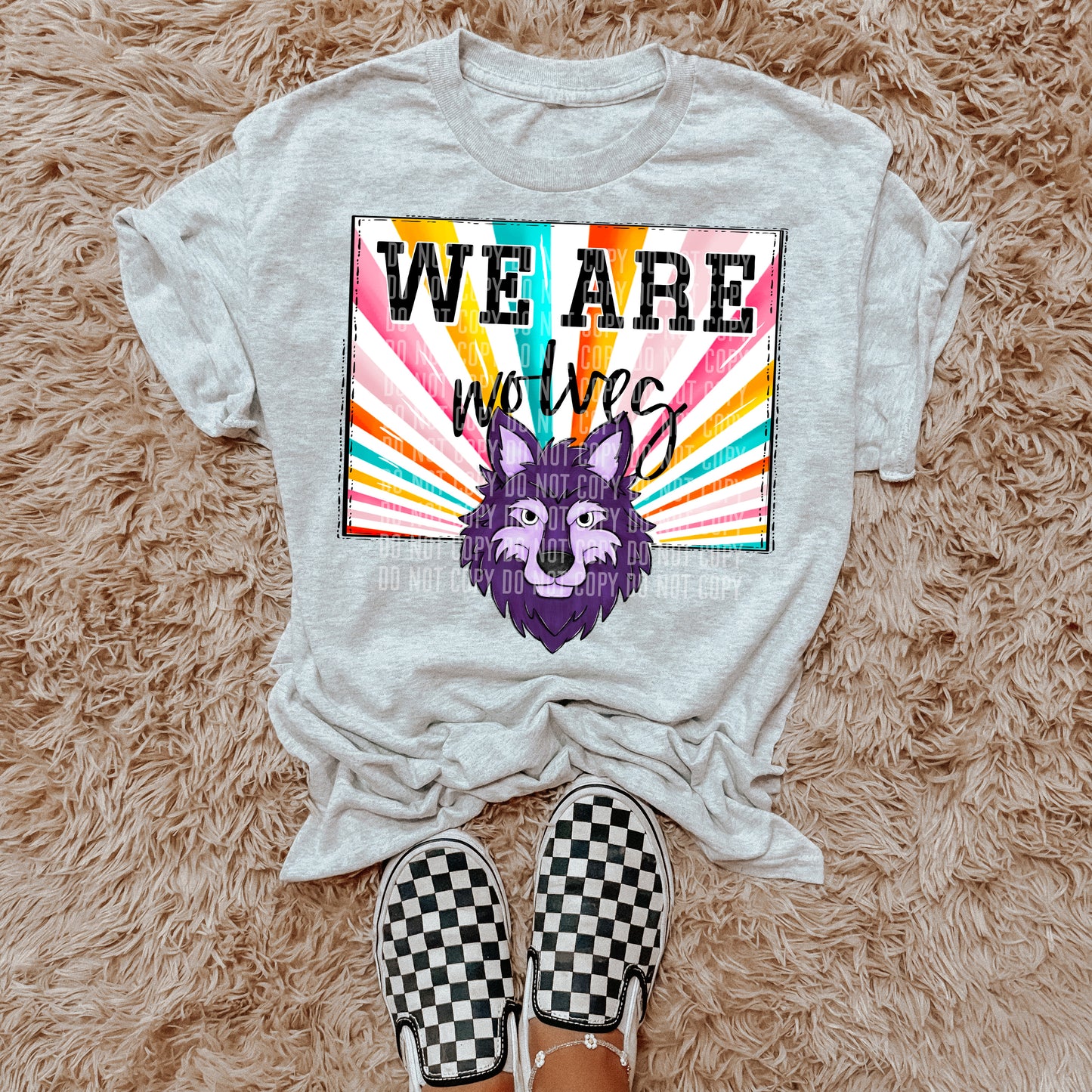 We Are Wolves Purple Starburst Mascot DTF Transfer