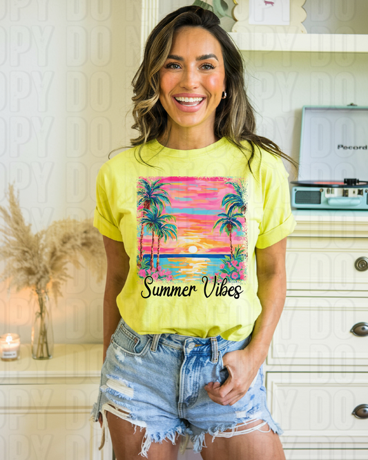 Summer Vibes Sunset DTF Transfer