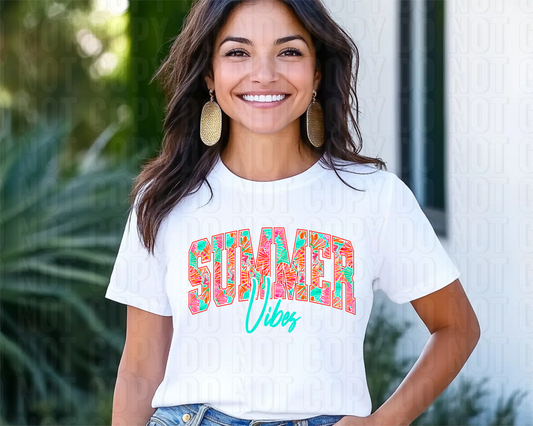 Tropical Summer Vibes DTF Transfer