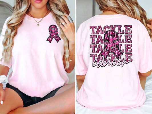 Tackle Cancer Sequined Front/Back DTF Transfer