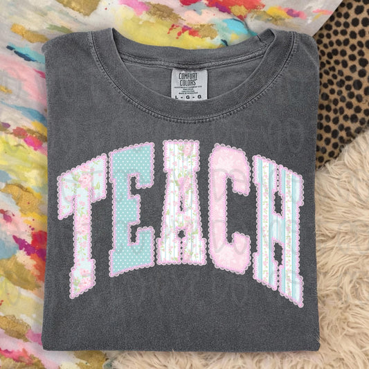 Cottage Bloom Teach Comfort Color Tee