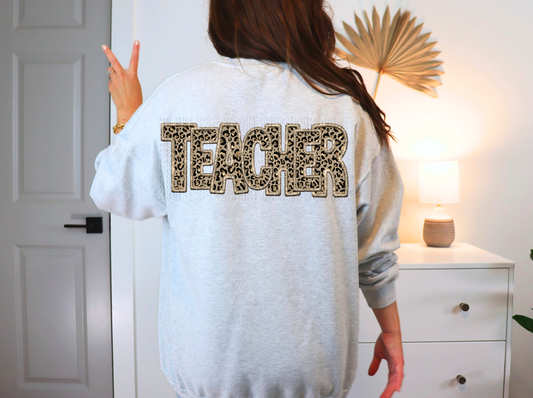 Teacher Sparkly Cheetah Faux DTF Transfer