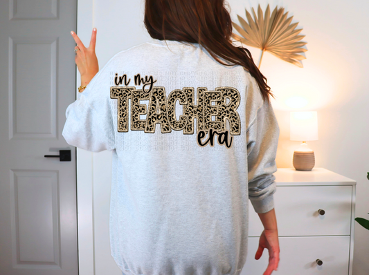 Teacher Era Sparkly Cheetah Faux DTF Transfer