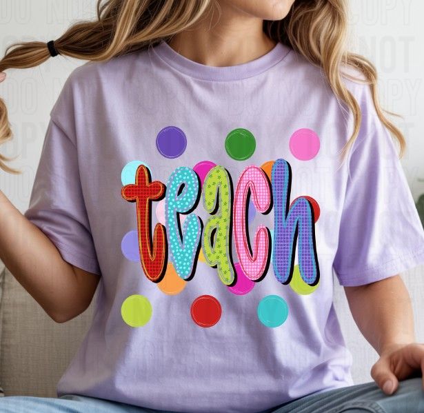 Teach Polka Dots DTF Transfer
