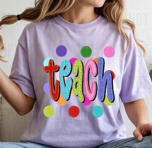 Teach Polka Dots DTF Transfer