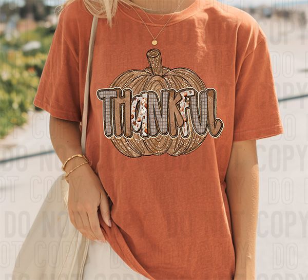 Thankful Pumpkin DTF Transfer