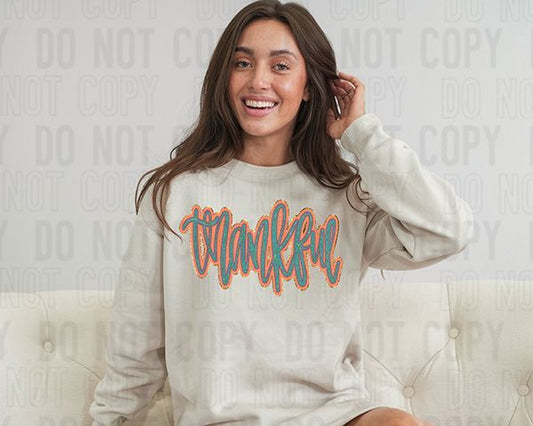 Thankful Teal & Orange DTF Transfer