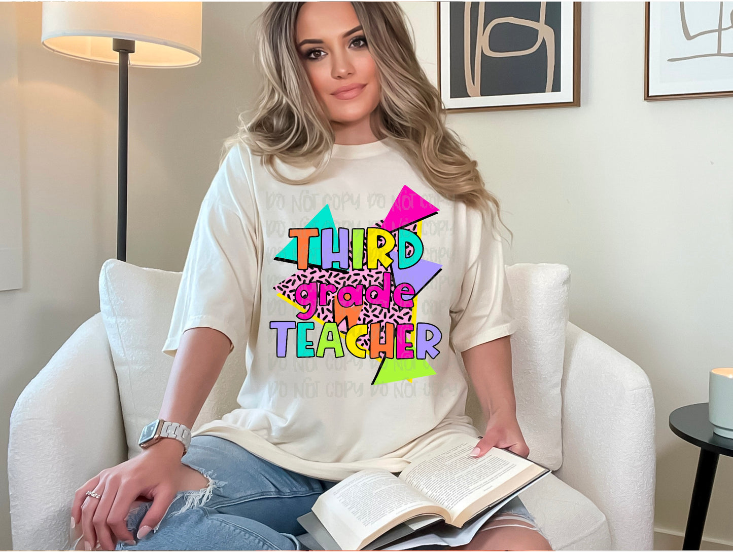 Third Grade Teacher 90s Theme DTF Transfer