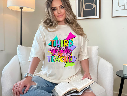 Third Grade Teacher 90s Theme DTF Transfer