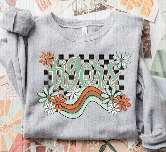 Tigers Boho Wavy Mascot DTF Transfer