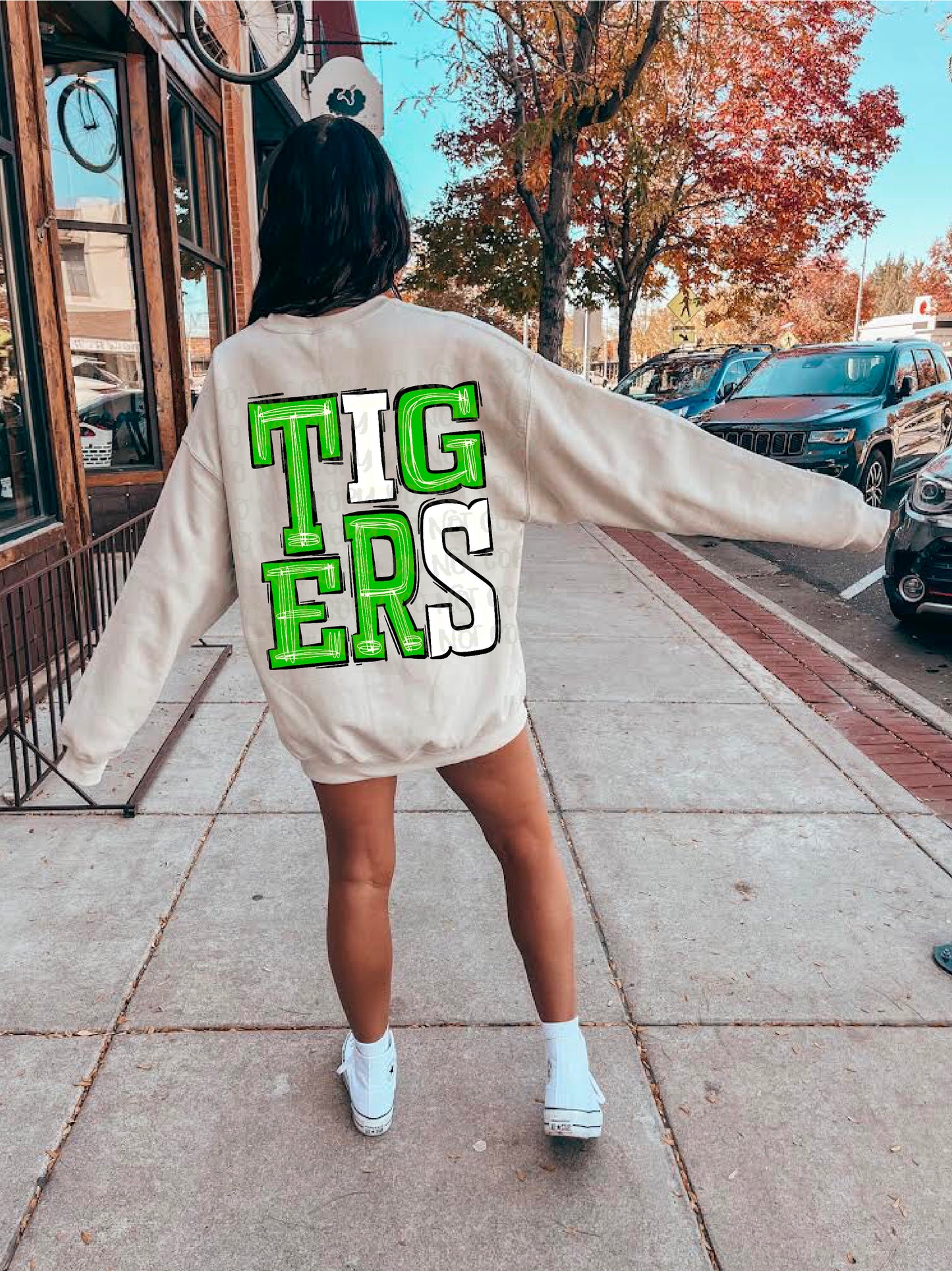 Tigers Bright Green/White DTF Transfer