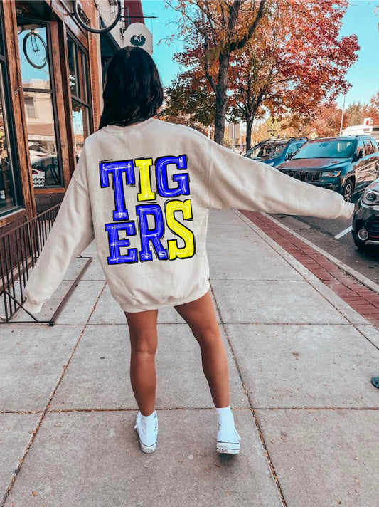 Tigers Royal Blue/Bright Yellow DTF Transfer