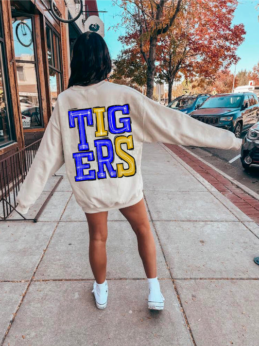 Tigers Royal Blue/Yellow DTF Transfer
