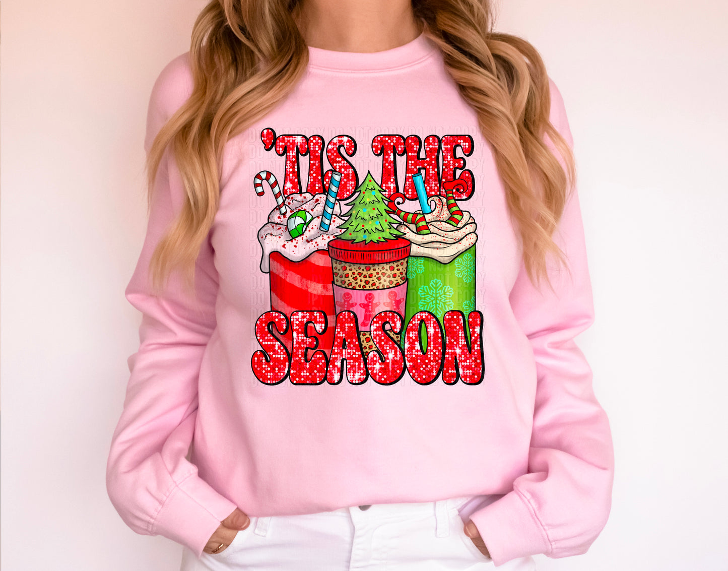 Tis The Season Sequined Faux DTF Transfer