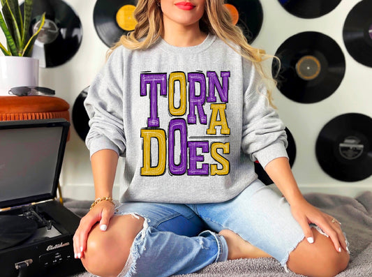 Tornadoes Purple/Gold DTF Transfer