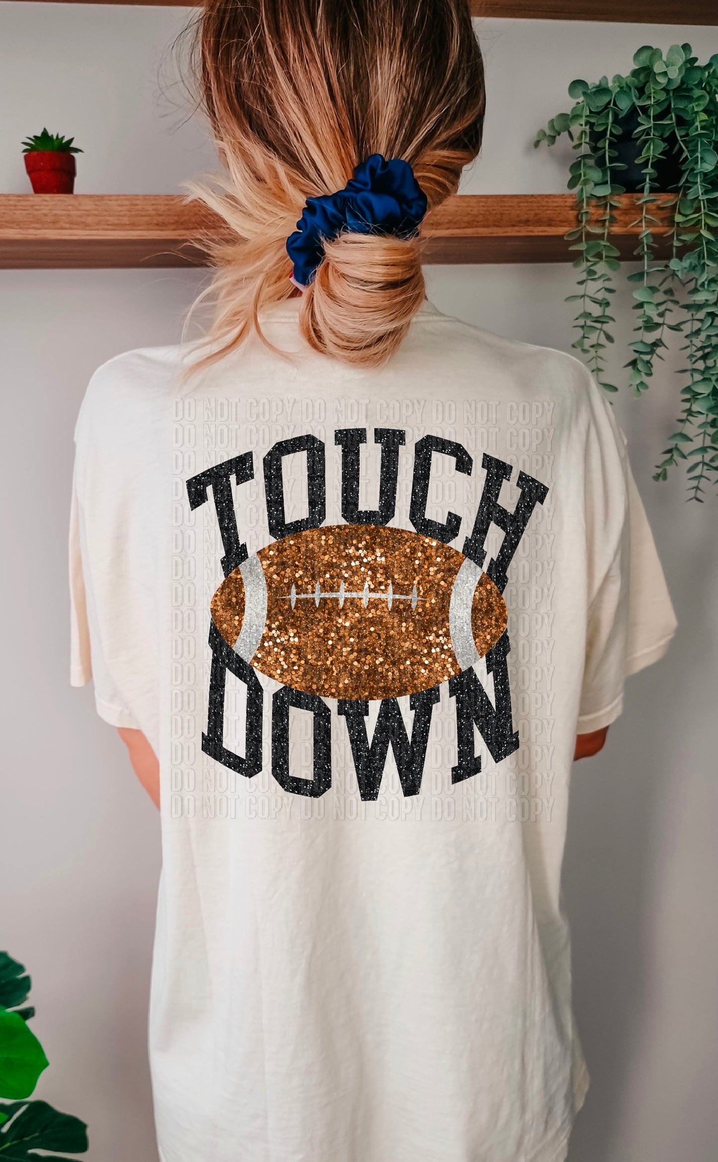 Touchdown Glitter Football DTF Transfer