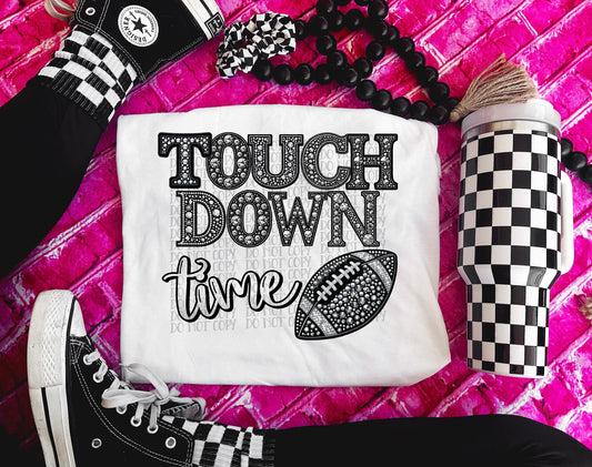 Touchdown Time Rhinestone DTF Transfer