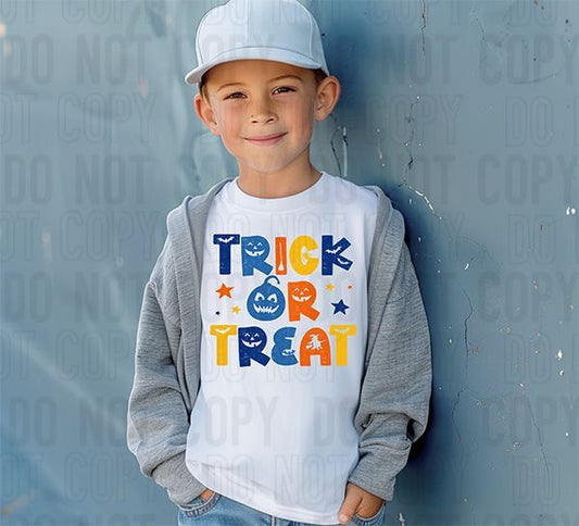 Trick Or Treat Blue DTF Transfer