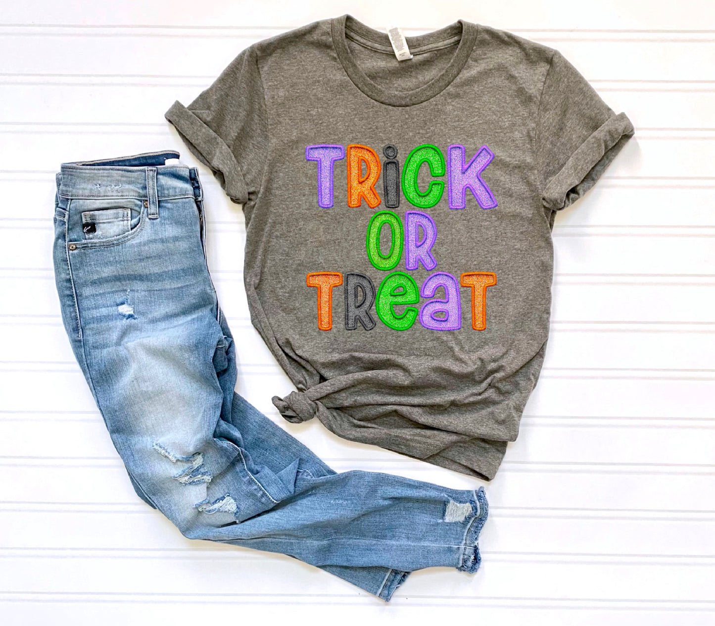 Trick Or Treat Faux Embroidery DTF Transfer