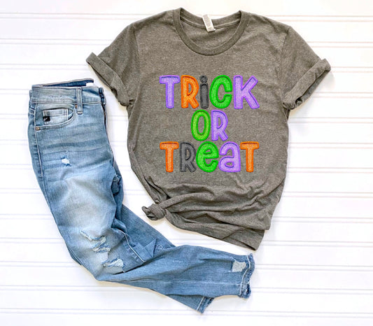 Trick Or Treat Faux Embroidery DTF Transfer