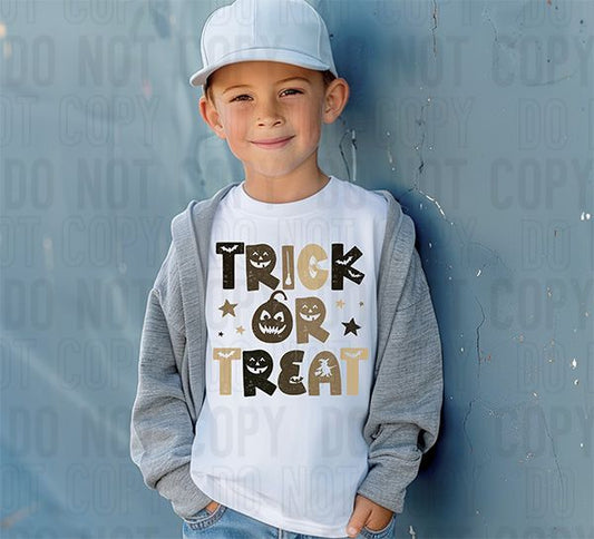 Trick Or Treat Grey DTF Transfer