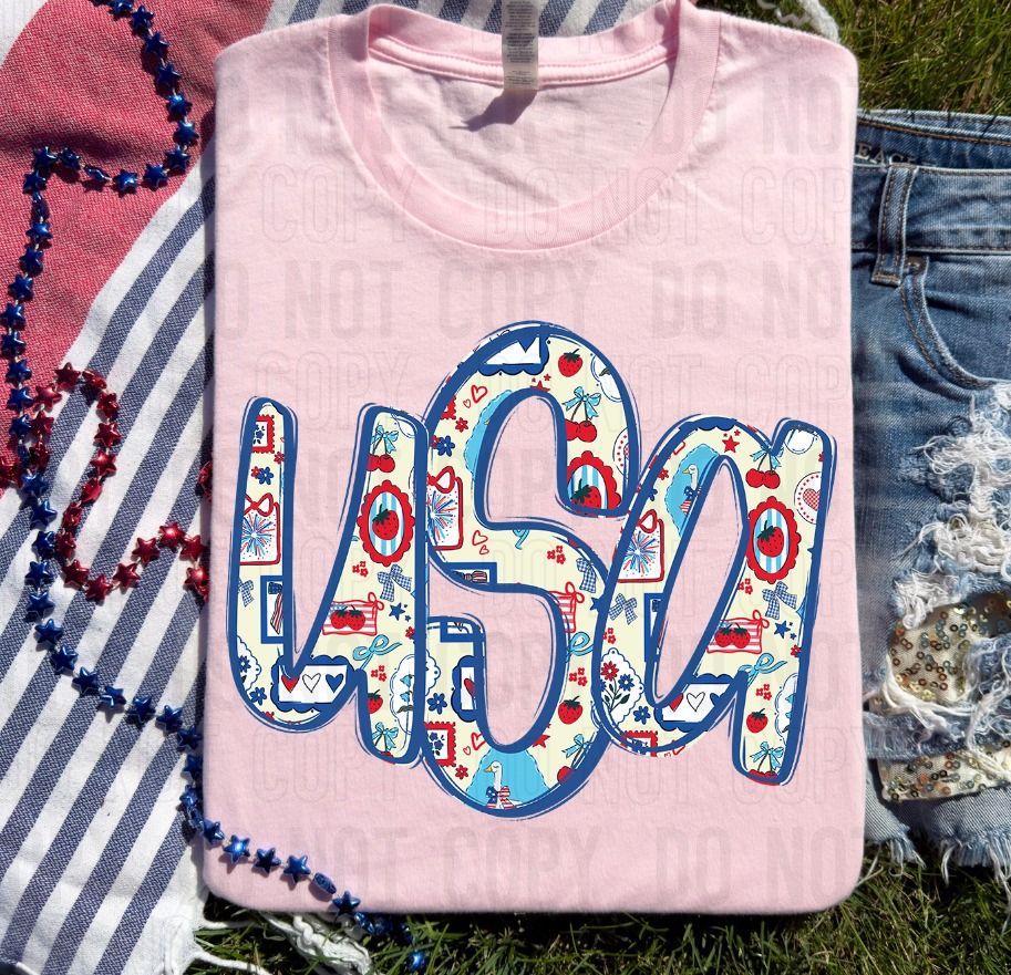 USA Monogram DTF Transfer