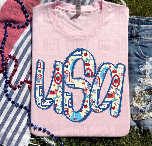 USA Monogram DTF Transfer