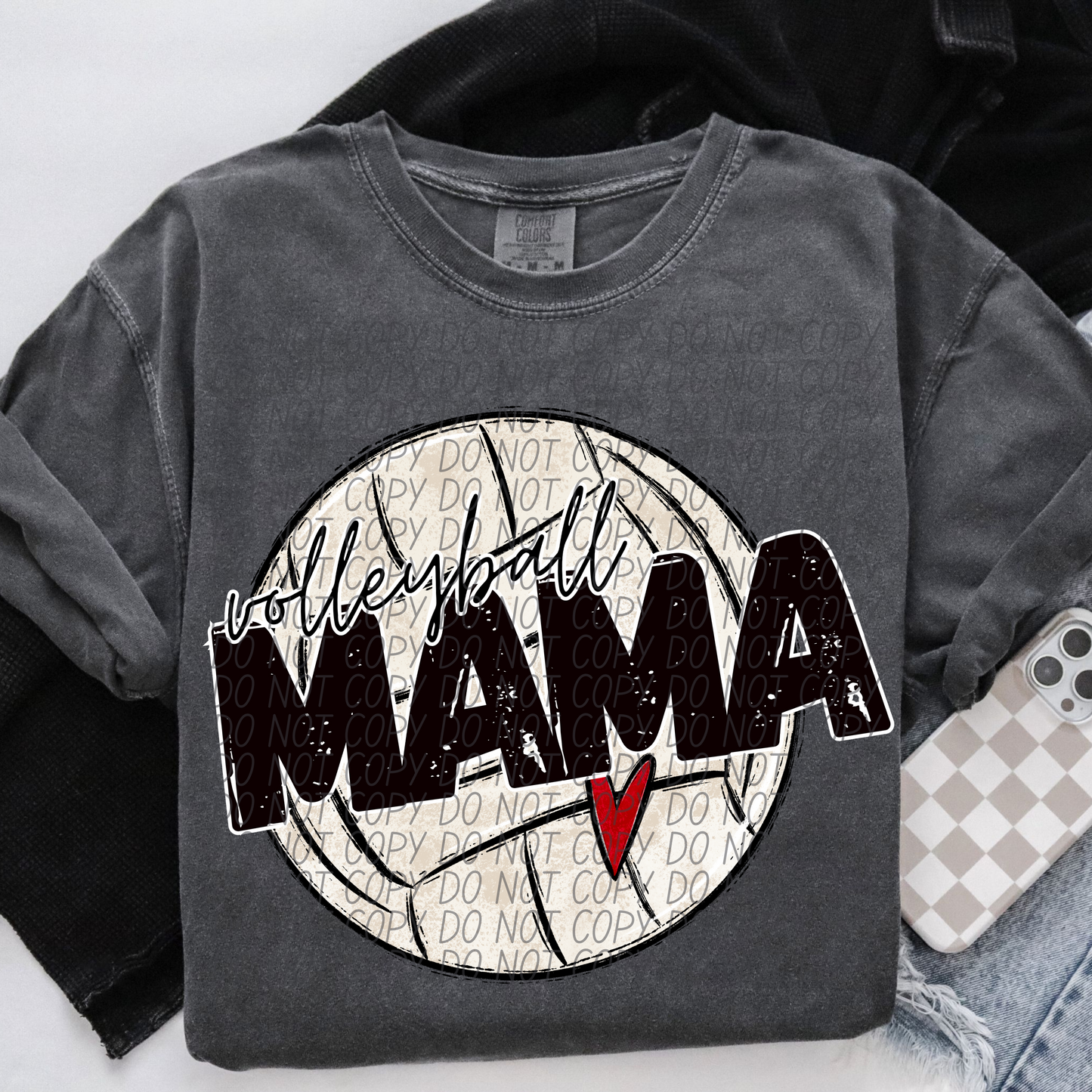 Volleyball Mama Heart DTF Transfer