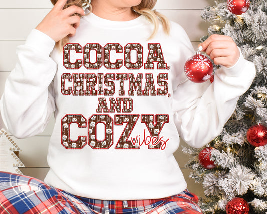 Cocoa Christmas And Cozy Vibes DTF Transfer