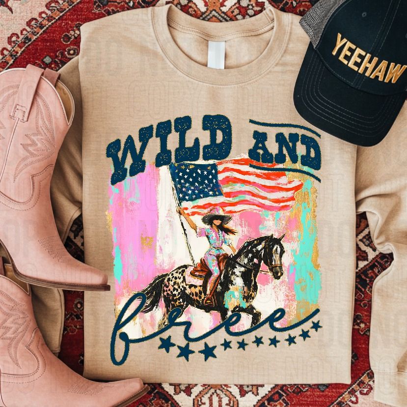 Wild And Free Western DTF Transfer