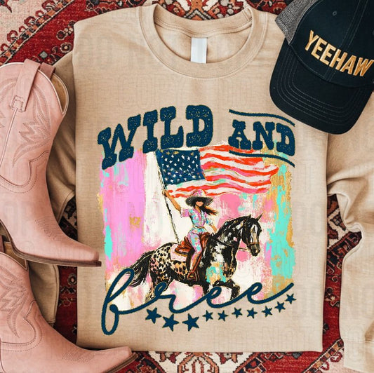 Wild And Free Western DTF Transfer