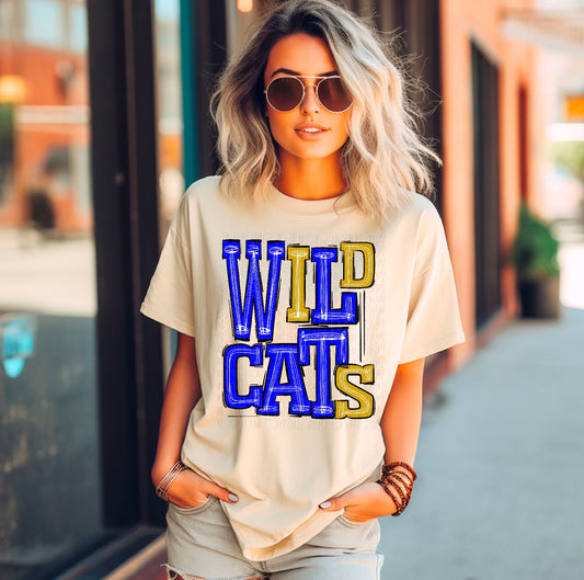 Wildcats Royal Blue/Gold DTF Transfer