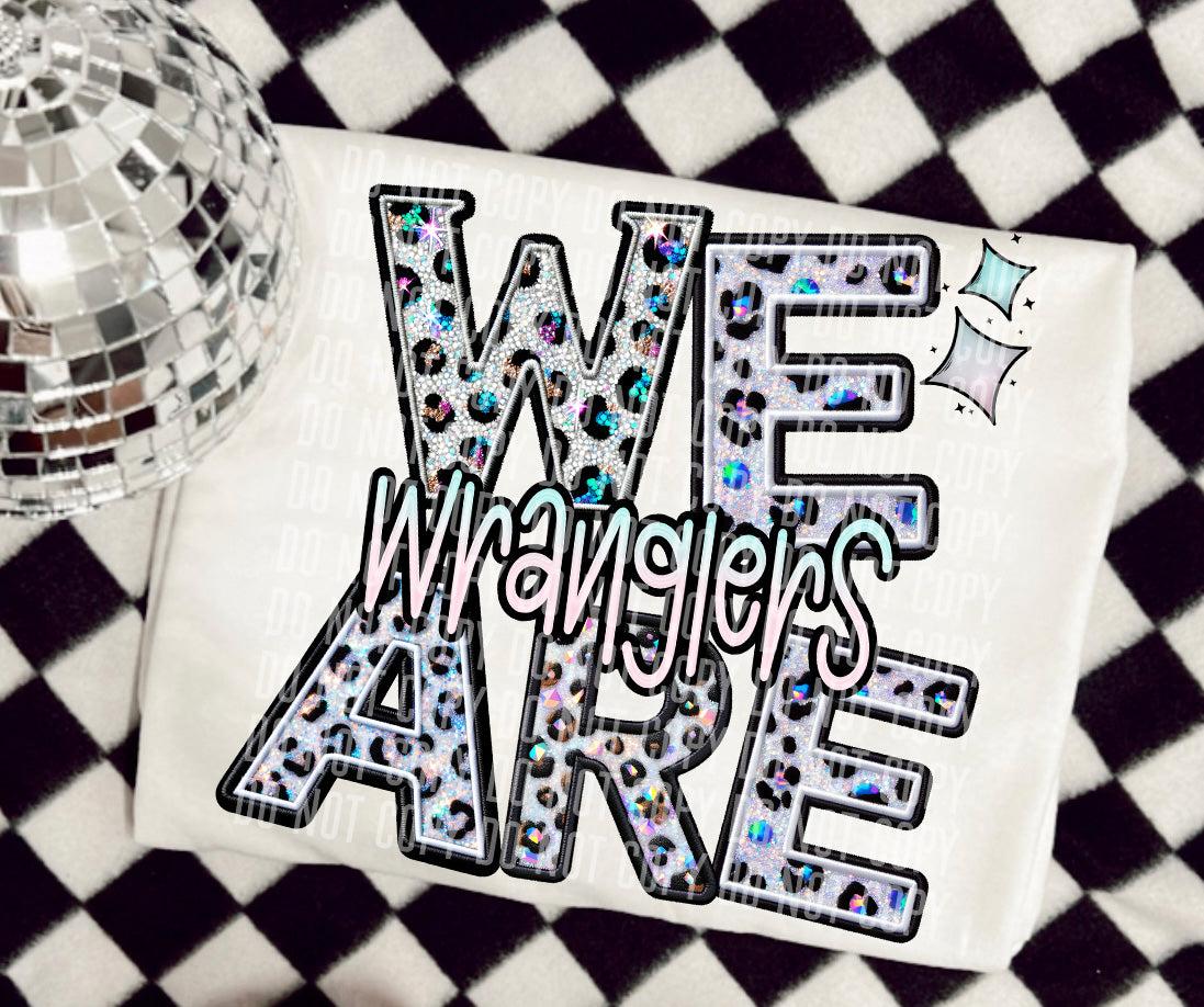 We Are Wranglers Glittery Leopard Mascot DTF Transfer