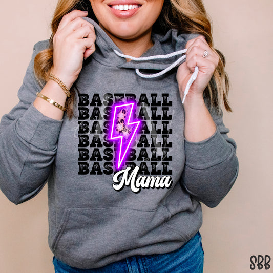 Baseball Mama Purple DTF Transfer