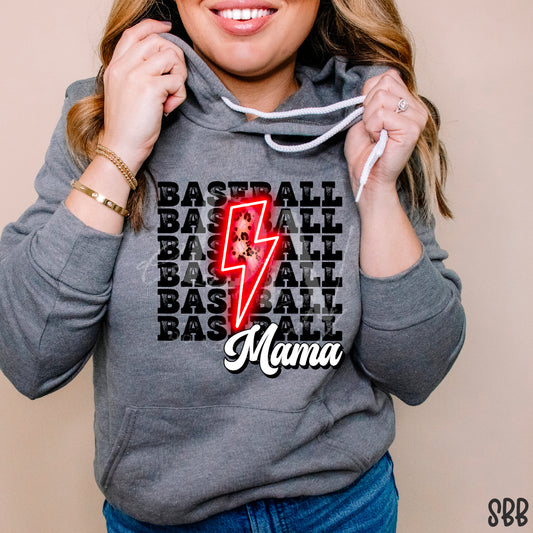 Baseball Mama Red DTF Transfer