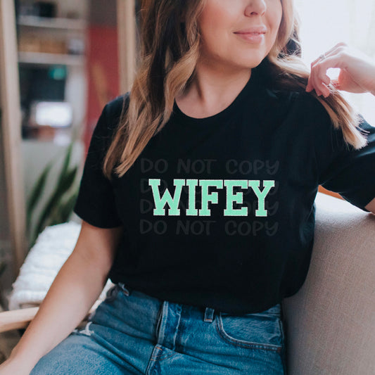 Wifey Mint Fuzzy Look DTF Transfer