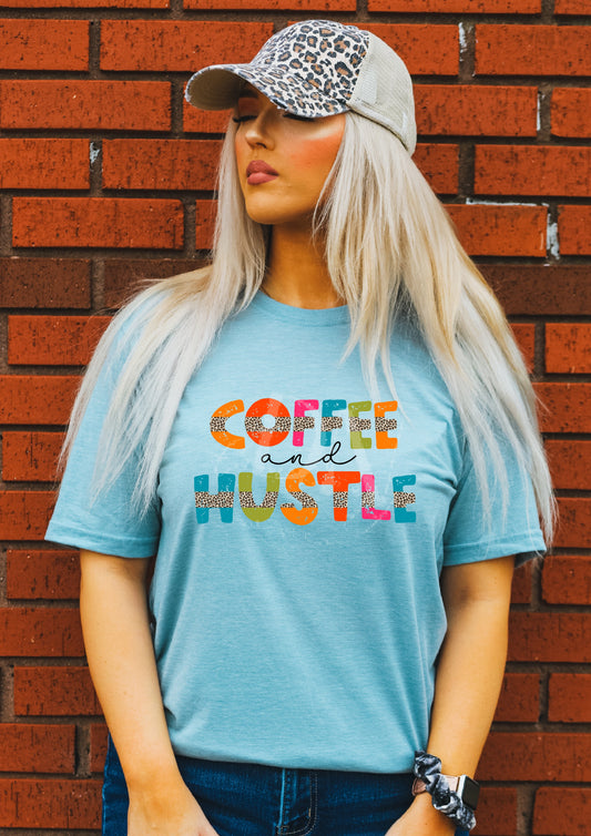 Coffee & Hustle Leopard DTF Transfer