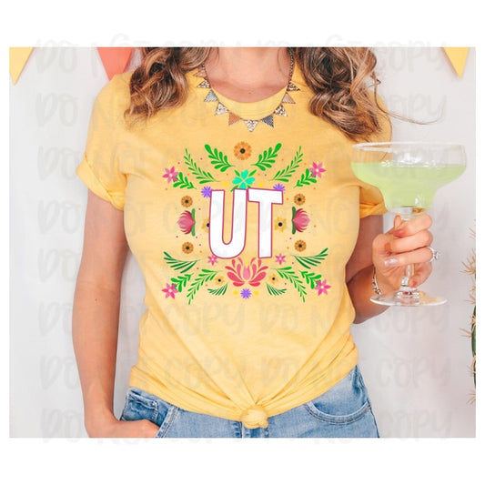 UT Mexican State Faux Embroidery DTF Transfer