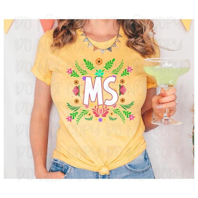 MS Mexican State Faux Embroidery DTF Transfer