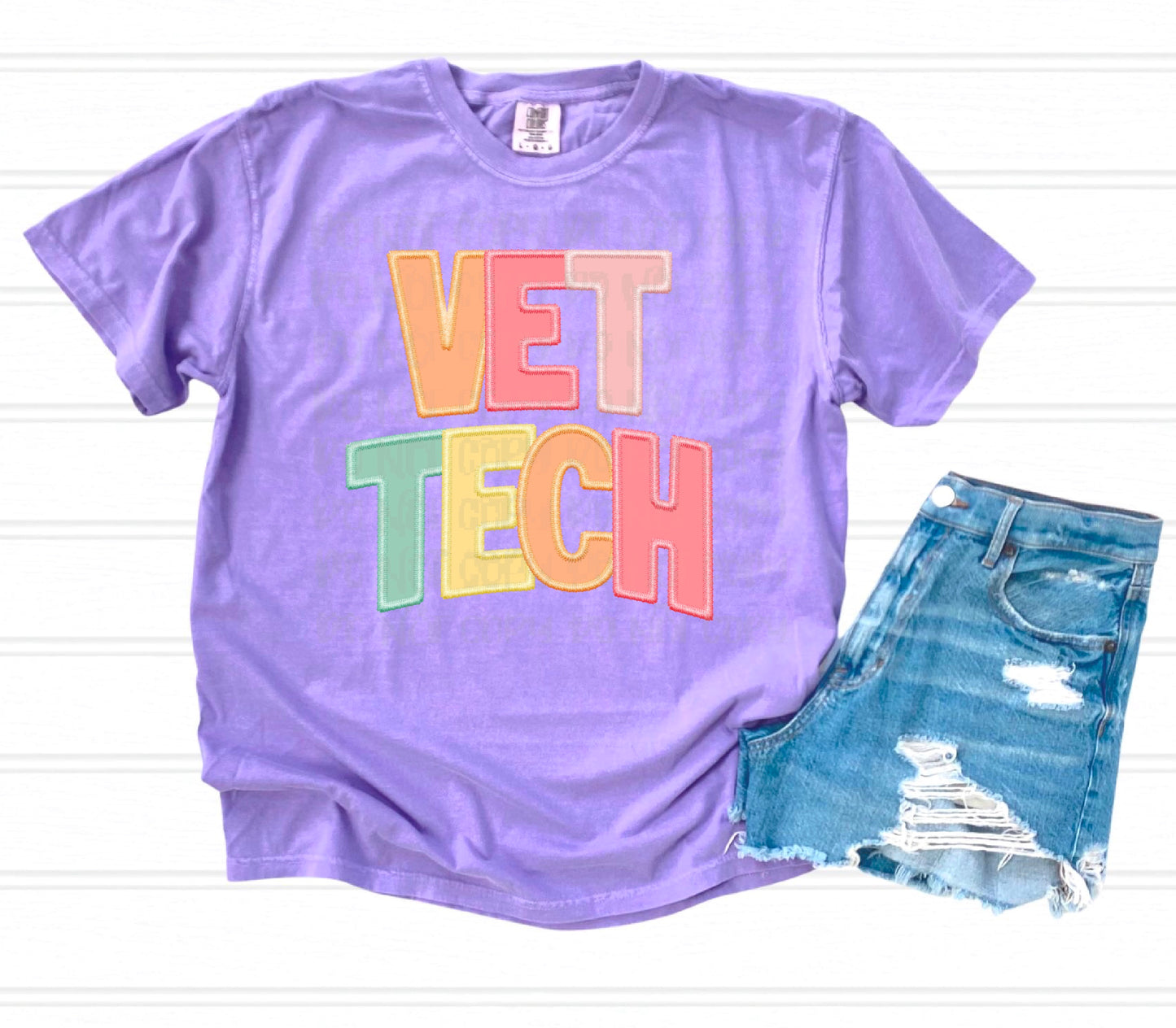 Vet Tech Faux Embroidery DTF Transfer