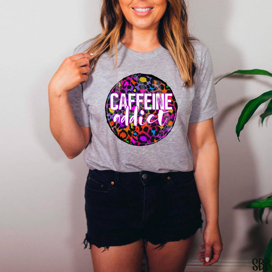 Caffeine Addict Circle DTF Transfer